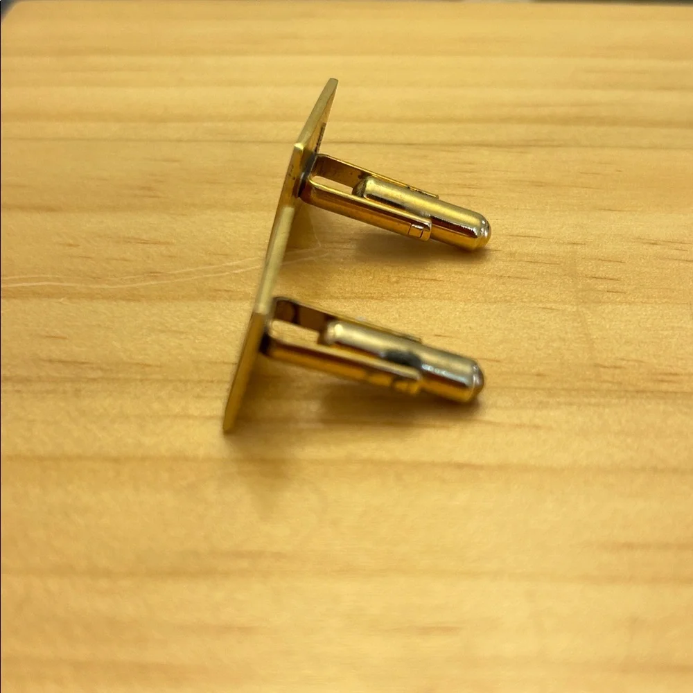 Parke Davis & Co. Vintage XO Square Goldtone and Black Cuff Links